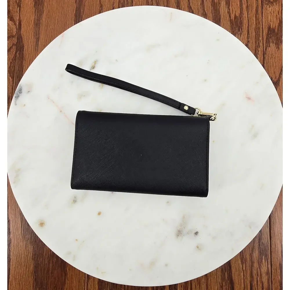 Kate Spade Laurel Way iPhone Wristlet Wallet Black Saffiano‎ Leather